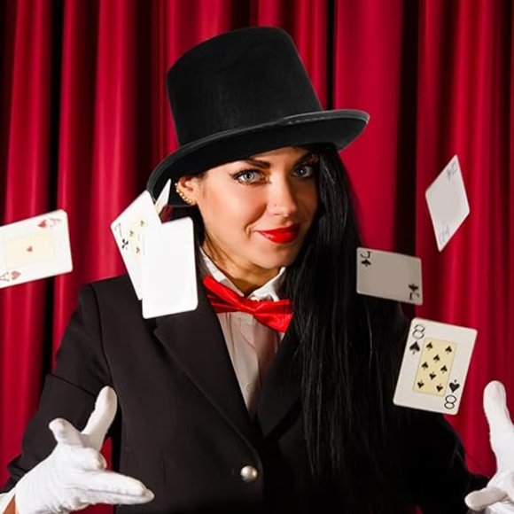 2x Magician Cowboy Charlie Chaplin Hat Costume Cosplay Adult OS unisex - Picture 2 of 4